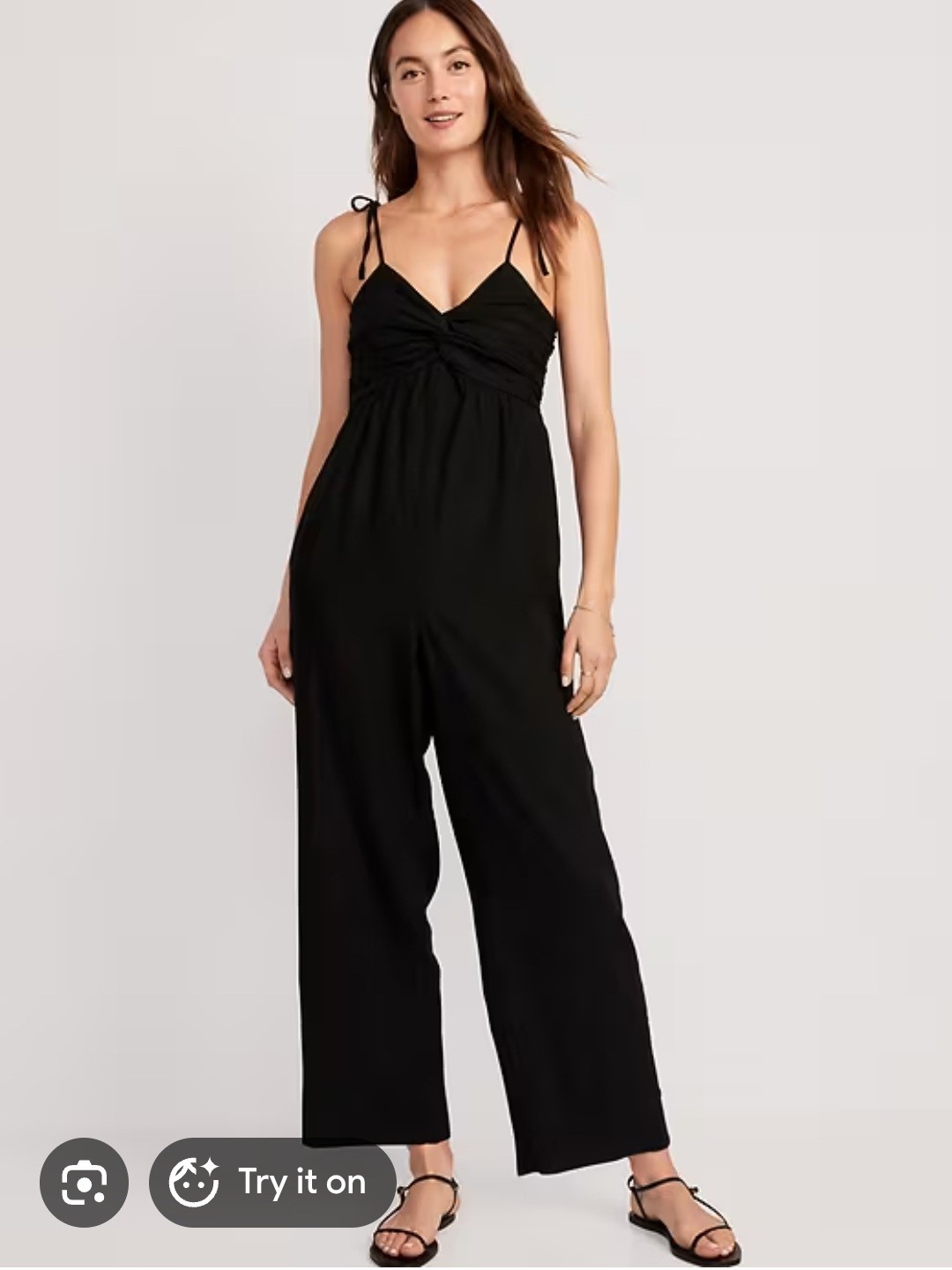 Euc Sz Xs Old Black Twist Front, With Pockets Smock Back Linen Blend